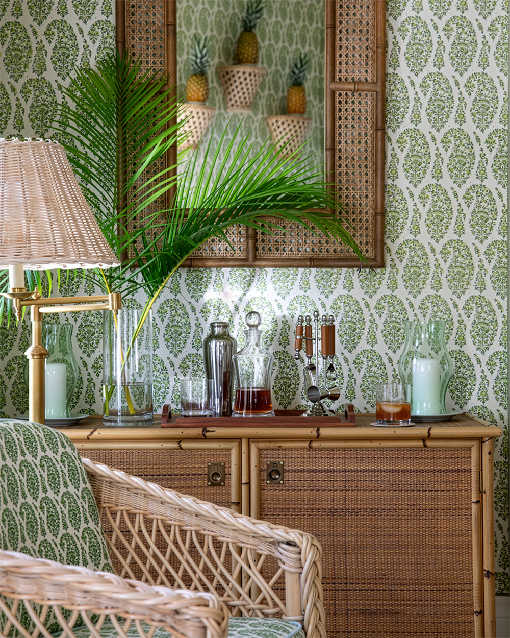 Home Couture Kashmir Paisley wallpaper chair Mark Sikes photography Amy Neunsinger