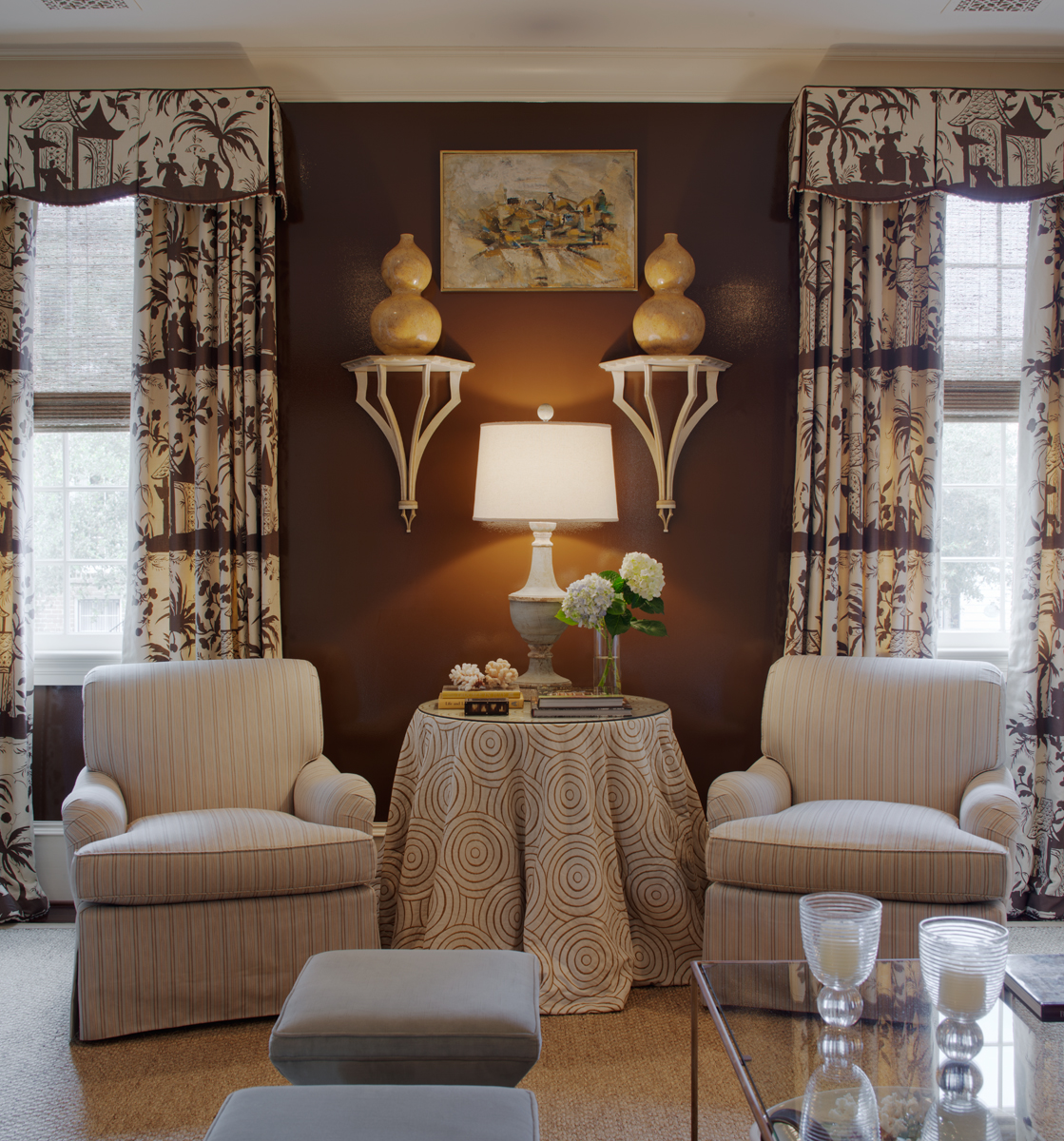 China Seas Lyford Pagoda Curtains Drapery Close Rena Barclay Interiors