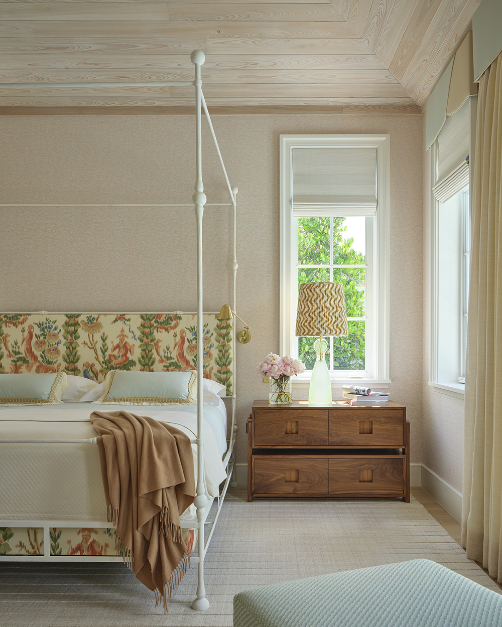 Charles Burger Mandarin Moire Bed Ellen Kavanaugh Interiors Carmel Brantley Photography