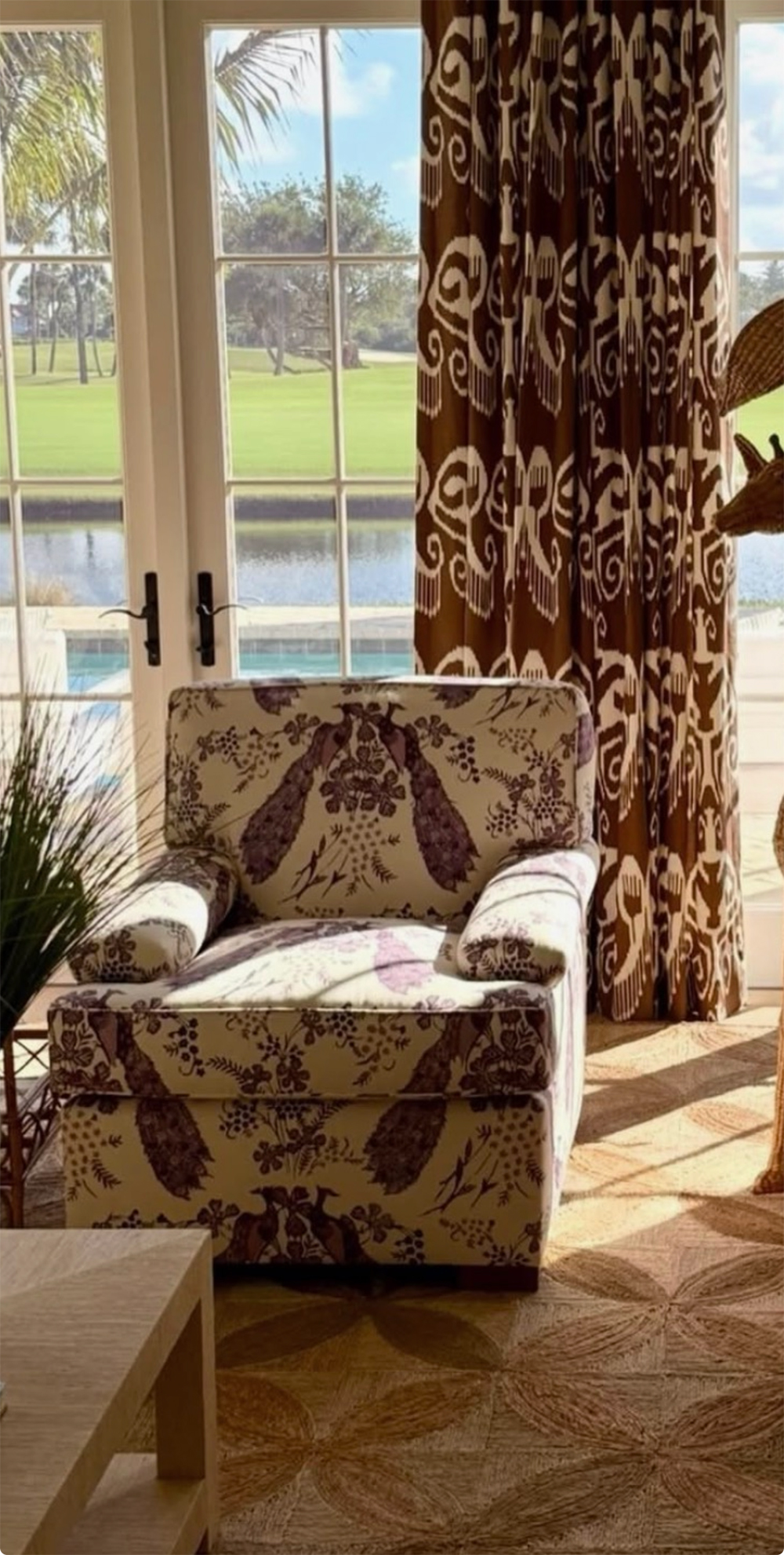 China Seas Peacock Batik chair Nomad curtains O Henry House