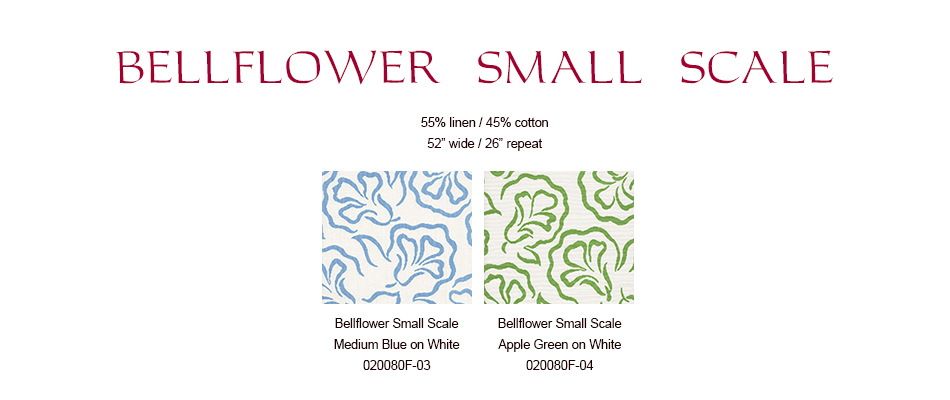 Quadrille Bellflower Small Scale fabric group